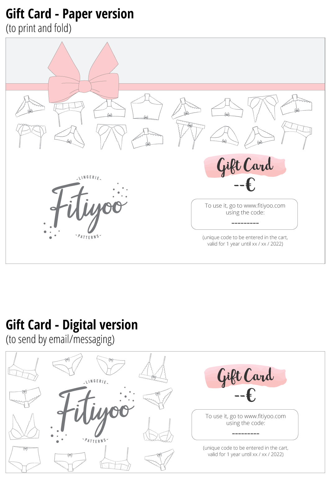 gift card sewing lingerie Valentine's day