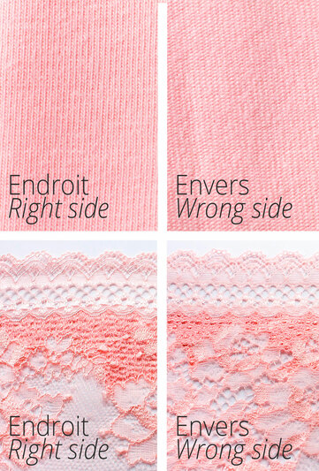 endroit envers tissu lingerie →