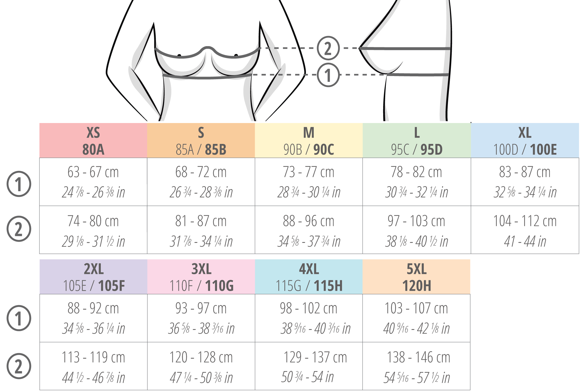 tour de poitrine femme 95b