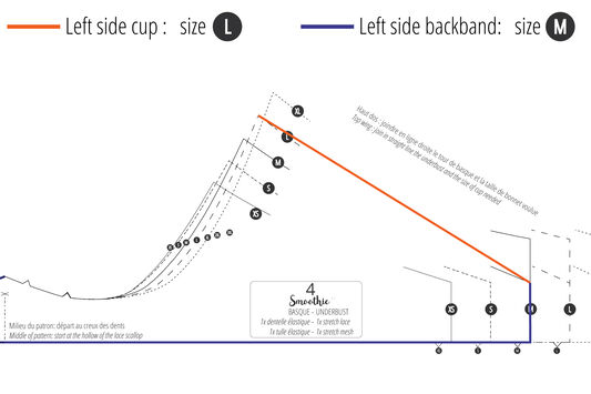 underbust bra pattern left side